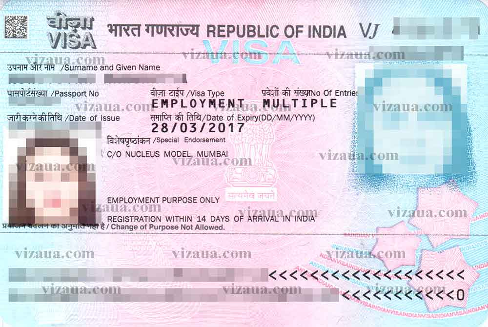 Размер фото на визу в индию